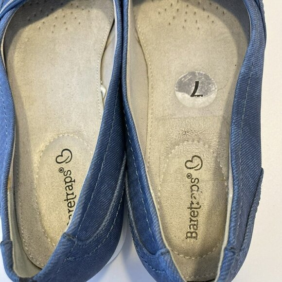 Baretraps Womens Pralies Blue White Slip On Comfort Ballet Wedge Flats Shoes-7M - Picture 9 of 13
